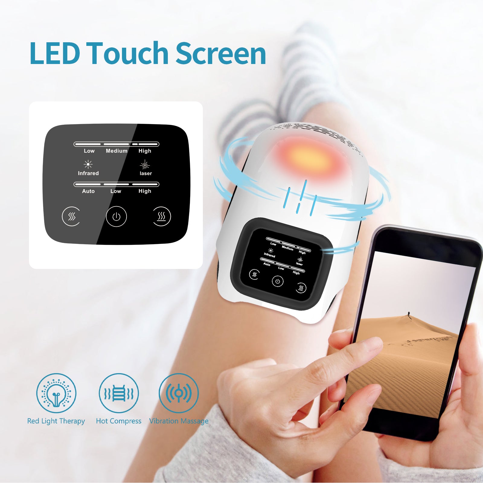 KneeRelief Pro LED Touch Screen Steuerung